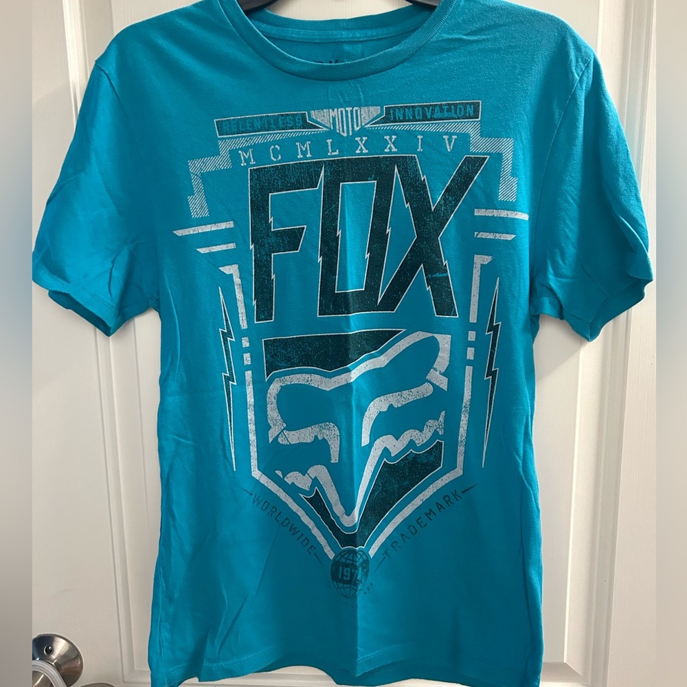 Men’s Small (Slim Fit) Fox Tee, Aqua